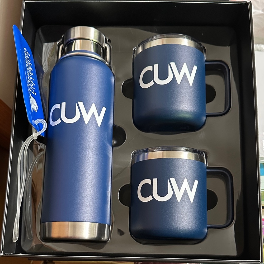 Blue Insulated Bottle and Mug Set Concordia University Wisconsin Brand New